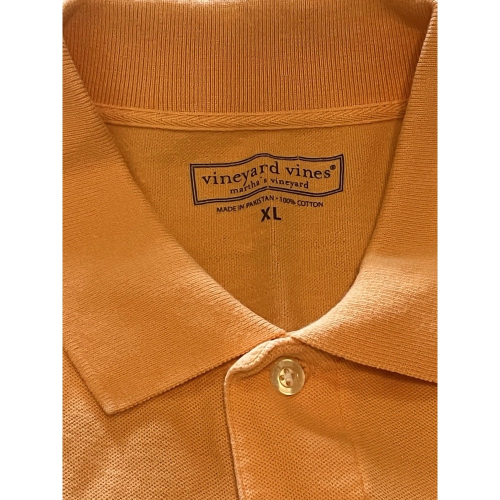 Vineyard Vines Polo Shirt Mens Size Extra Large XL Orange Peach Short Sleeves - Picture 4 of 7